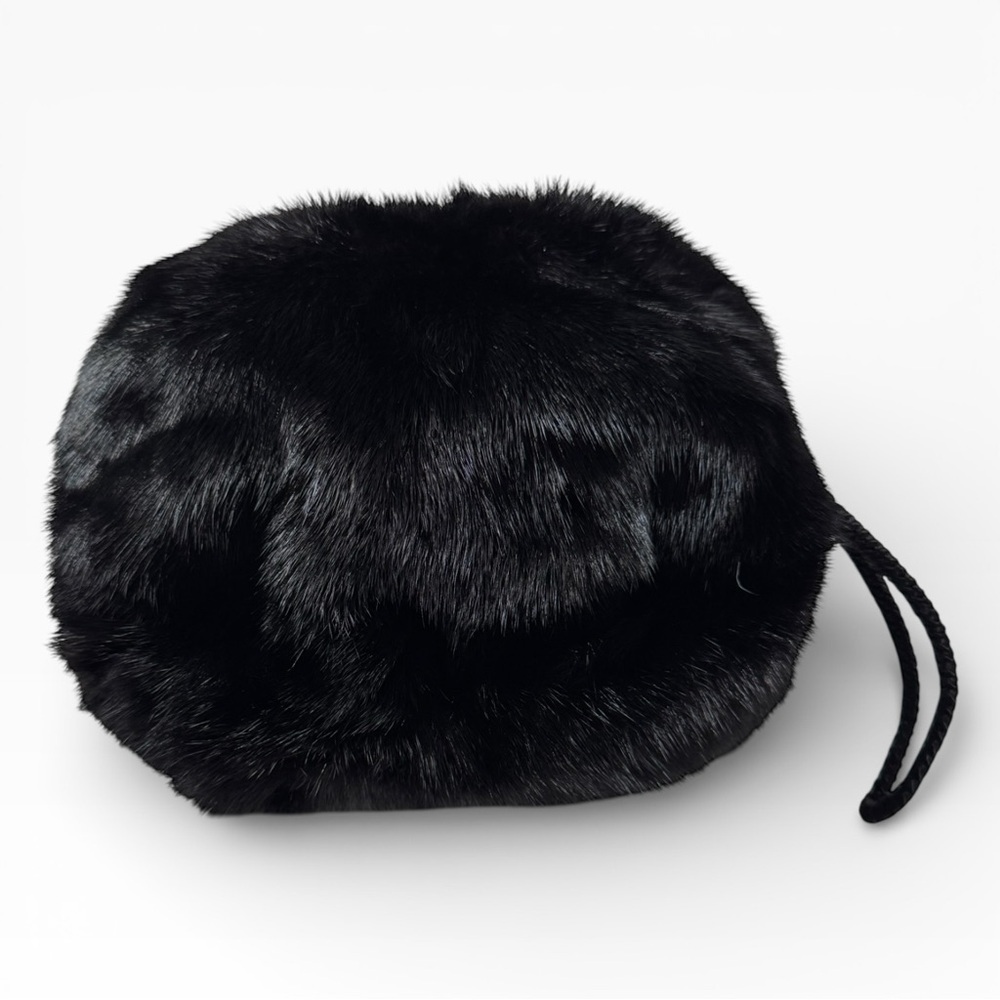 ✨ Luxe Vintage Glossy Black Mink Fur Muff ✨ - Picture 5 of 10